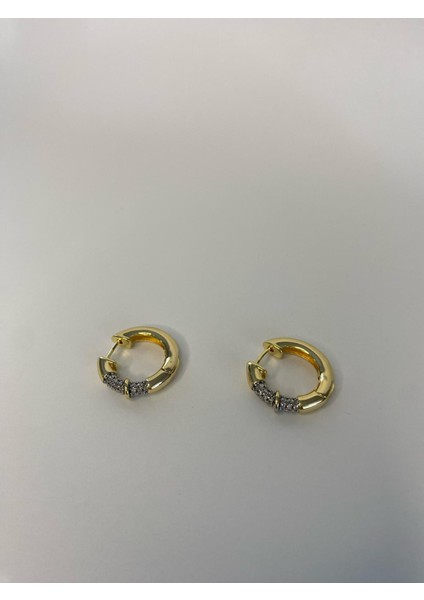 Zirkon Taşlı Vip Gold Halka Küpe fırsatları