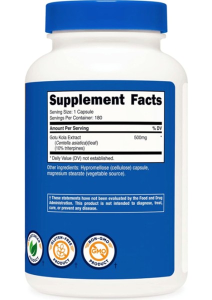 Gotu Kola 500 Mg, 180 Capsules.abd Menşei fiyatları
