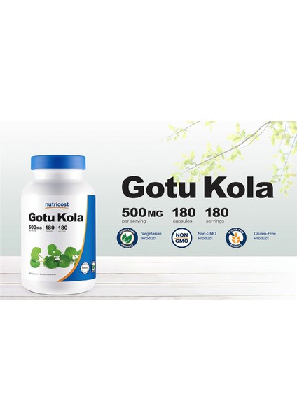 Gotu Kola 500 Mg, 180 Capsules.abd Menşei fırsatları