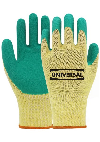 Üniversal Lateks Kaplı Yeşil Kırçıllı Eldiven No:10 6101