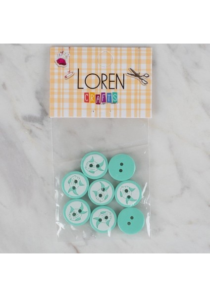 Crafts Yeşil 8 Li Balık Düğme - 578