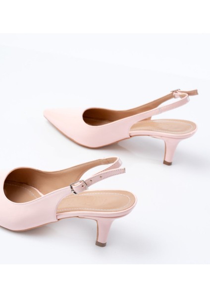 ST-1152 Pembe Rugan Günlük 7 cm Topuklu Kadın Ayakkabı