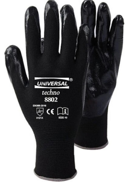 Üniversal Siyah Montaj Eldiveni No:10 8802