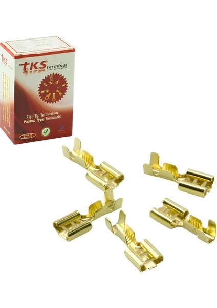 300 Adet 6.3mm Tırnaklı Dişi Fiş - Terminal - Kablo Ucu Sf 2d