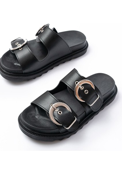 DM-6010 Siyah Toka Aksesuarlı Günlük Kadın Terlik modelleri