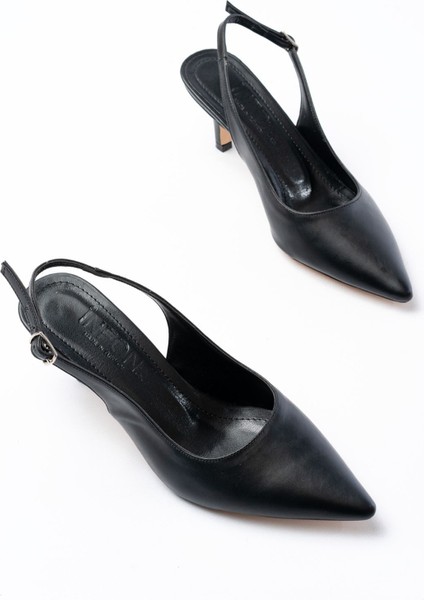 ST-1152 Siyah Günlük 7 cm Topuklu Kadın Ayakkabı modelleri