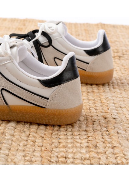 M-6005 Beyaz Garni Bağcıklı Termo Taban Günlük Kadın Spor indirimleri