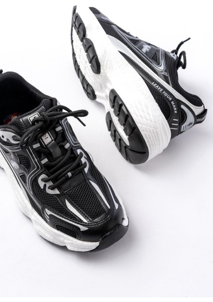 F-329 Siyah Günlük Bağcıklı Beyaz Tabanlı Yazlık Spor Ayakkabı indirimleri