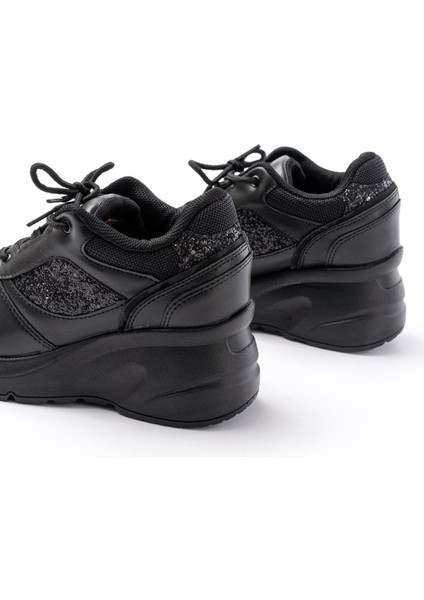 F-185 Siyah Günlük Bağcıklı Taş Aksesuarlı Yazlık Spor Ayakkabı indirimleri