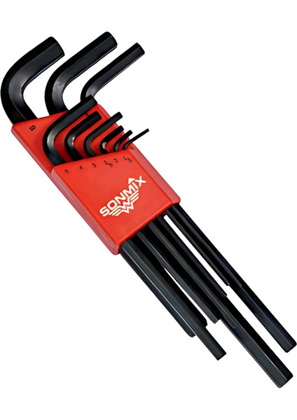 Uzun Düz Allen Takımı 180 mm 9 Parça