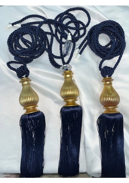 Fon Perde Tavan Bağlama Püsküllü Braçol Set ( Üçlü Set )