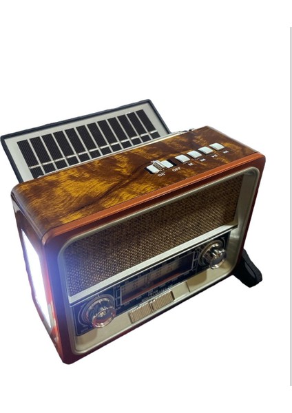 Nostalji Radyo ve Müzik Çalar RT-359-GÜNEŞ Enerjili-Fenerli-Bluetooth-Usb-Fm