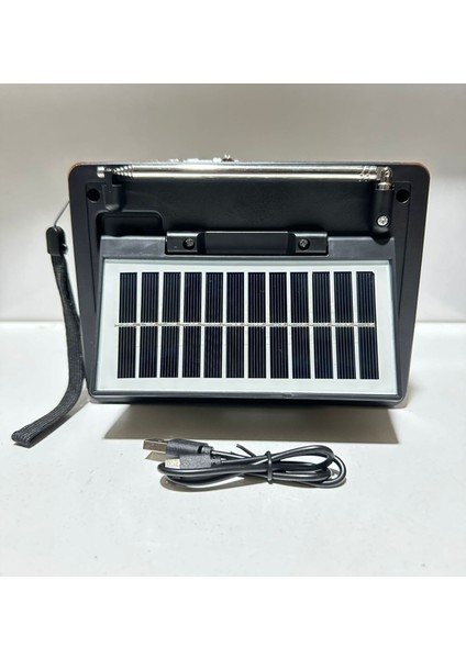 Nostalji Radyo ve Müzik Çalar RT-359-GÜNEŞ Enerjili-Fenerli-Bluetooth-Usb-Fm