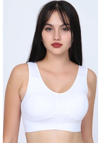 Geniş Askılı Kadın Büstiyer Crop Pedli - 707