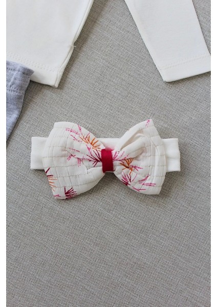 3-6 6-9 9-12 Ay Matmazel Yaka Fırfır Detaylı Bandanalı Uzun Kollu Sweat 3lü Kız Bebek Takımı Ekru fırsatları