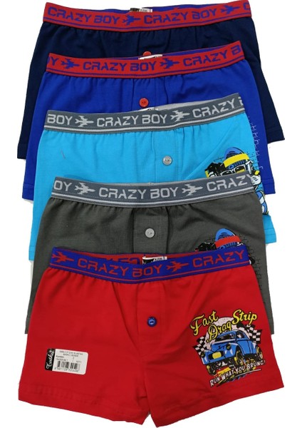 Erkek Çocuk Boxer Baskılı Crazy Boy 3'lü Paket Asorti