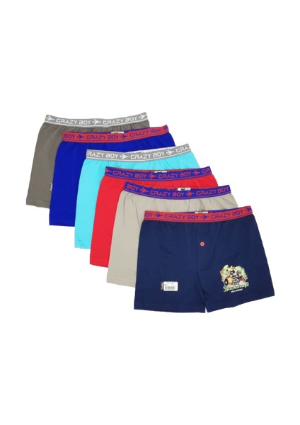 Erkek Çocuk Boxer Baskılı Crazy Boy 3'lü Paket Asorti