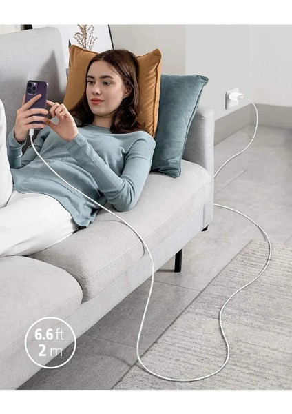 Type C Kablo Hızlı Şarj ve Veri Transfer Kablosu Çift Taraflı Type C To Type C Bağlantılı 2 Metre