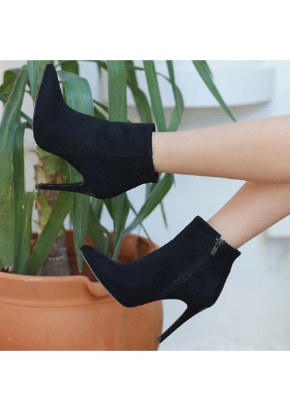 Blan Siyah Süet Topuklu Bot indirimleri
