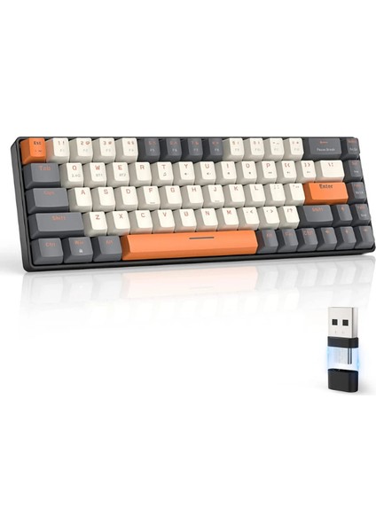 K68 Red Switch Kablosuz Bluetooth Mekanik Oyuncu Klavyesi Hotswapp Oyun Klavyesi