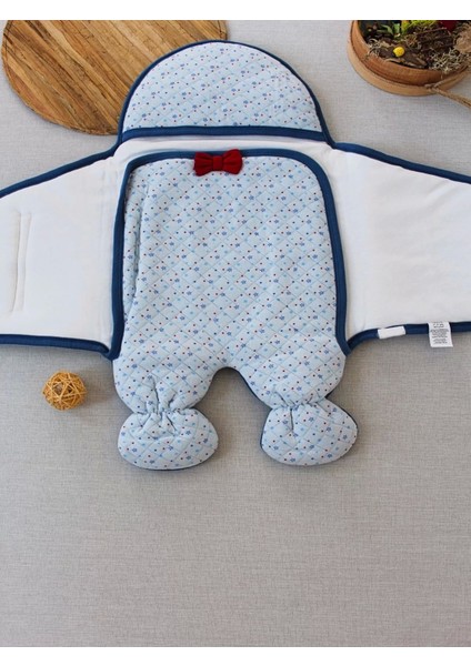 Yenidoğan Açılır Kucaklı Smokin Ayaklı Erkek Bebek Kundak Mavi indirimleri