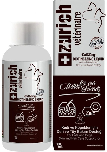 Kedi Köpek Biotin Deri ve Tüy Bakımı Likit 100 ml Sıvı