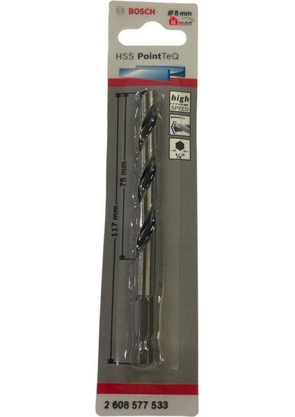 Bosch Pointteq Altıgen Şaftlı Hss Matkap Ucu 8 mm