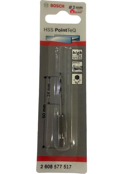 Bosch Pointteq Altıgen Şaftlı Hss Matkap Ucu 2 mm