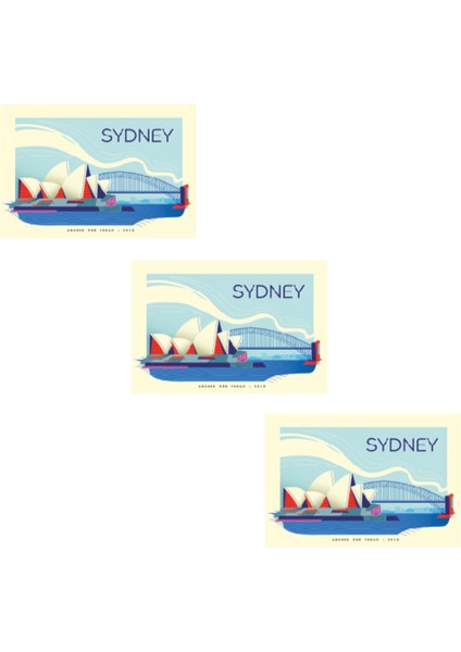 Buzdolabı Magneti - 3 Adet Avustralya Sydney Magneti
