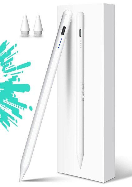 Apple iPad Air 4/5 Nesil 10.9 Inç ile Uyumlu Dokunmatik Tablet Kalemi DZ900 Gen3 Stylus Pencil Avuç Içi Reddi 2 Adet Yedek Uç