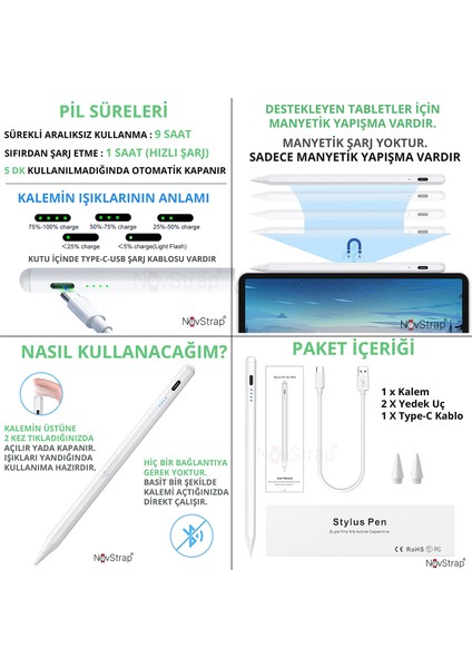 Apple iPad Air 4/5 Nesil 10.9 Inç ile Uyumlu Dokunmatik Tablet Kalemi DZ900 Gen3 Stylus Pencil Avuç Içi Reddi 2 Adet Yedek Uç