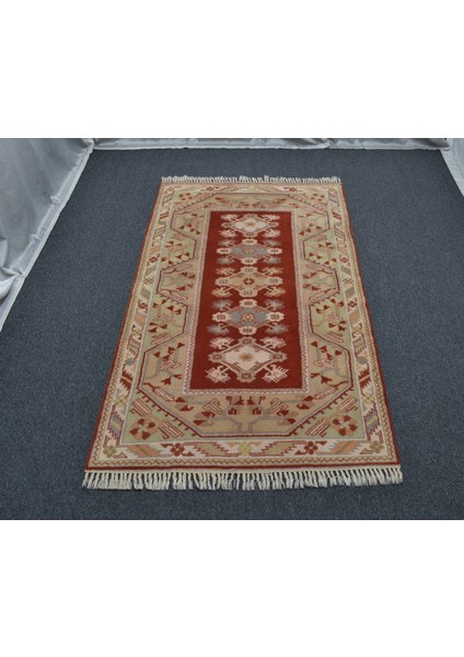Yeni El Dokuma Modern Çiçekli Bozalan Milas Yün Halı 5861