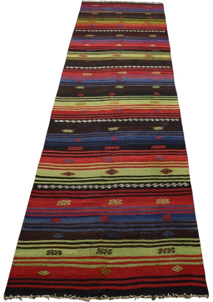 El Dokuma Benzersiz Görkemli Nadir Sivas Yolluk Yün Kilim 5859