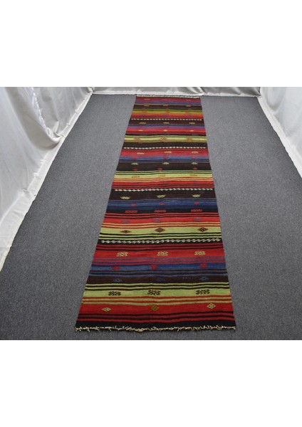 El Dokuma Benzersiz Görkemli Nadir Sivas Yolluk Yün Kilim 5859