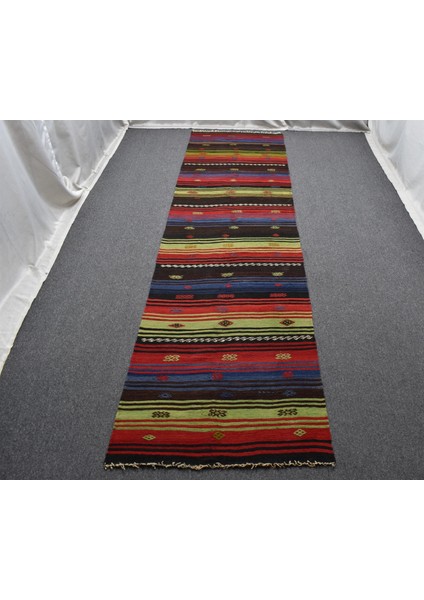 El Dokuma Benzersiz Görkemli Nadir Sivas Yolluk Yün Kilim 5859