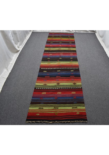 El Dokuma Benzersiz Görkemli Nadir Sivas Yolluk Yün Kilim 5859