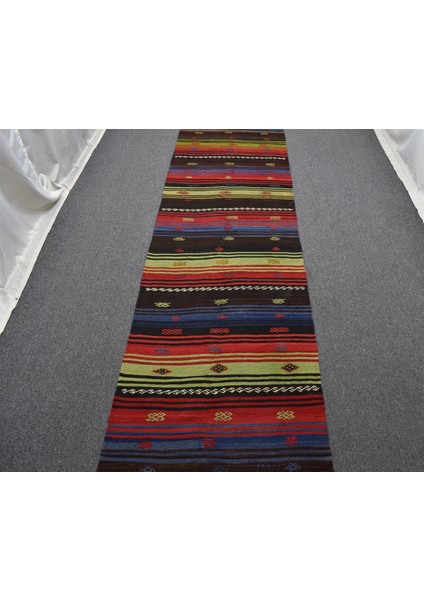 El Dokuma Benzersiz Görkemli Nadir Sivas Yolluk Yün Kilim 5859