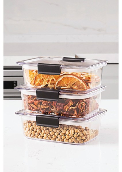 ORG-130 3'lü Kristal Hava Aldırmaz Saklama Kabı-Meyve & Sebze Saklama Kabı Seti 900ML*3