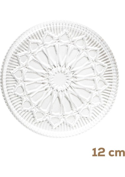Elusia Desenli Dik Tabak - 6 Lı Cam Sunumluk Pasta Kurabiye Kek Ikram Servis Tabağı-12 cm modelleri