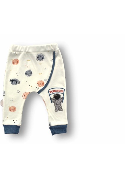 3-6 6-9 9-12 Ay Şirin Kozmonot Nakışlı Şapkalı Uzun Kollu Sweatli 3lü Kız-Erkek Bebek Takımı Ekru modelleri