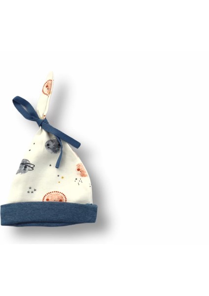 3-6 6-9 9-12 Ay Şirin Kozmonot Nakışlı Şapkalı Uzun Kollu Sweatli 3lü Kız-Erkek Bebek Takımı Ekru fırsatları