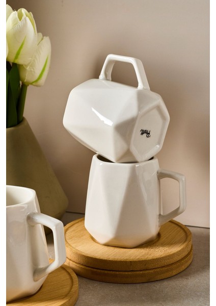 Muna Bambu Tabaklı 12 Parça Türk Kahvesi Porselen Fincan Takımı fırsatları