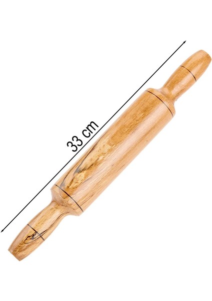 1152 Ahşap Oklava Merdane Hamur Açıcı Ahşap Oklava Merdane Hamur Açma Oklavası 33 cm