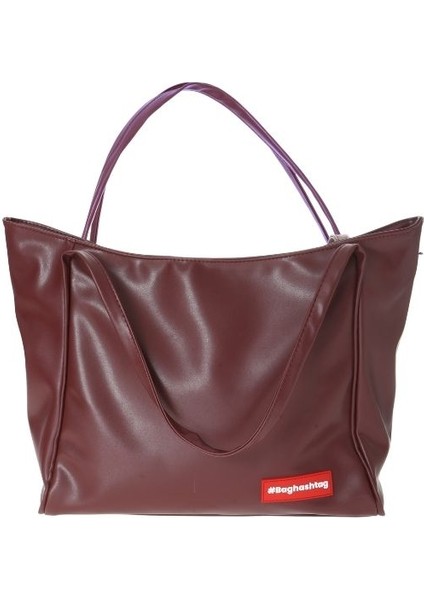 Bordo Soft Deri Fermuarlı Çanta