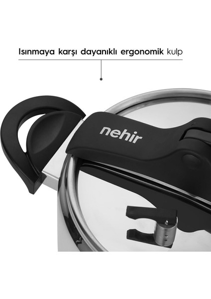 Silver Trend Paslanmaz Çelik 6 Litre Düdüklü Tencere
