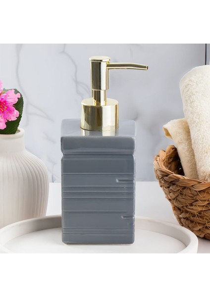 3206 Porselen Sıvı Sabunluk - Tezgah Üstü Banyo Mutfak Lavabo Sabunluğu - 275 cc