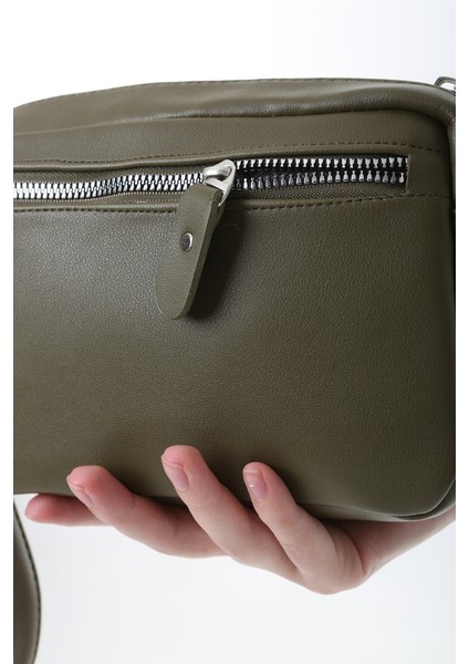 Yeşil Minik Unisex 3 Gözlü Deri Çanta