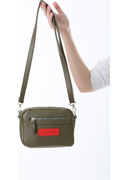 Yeşil Minik Unisex 3 Gözlü Deri Çanta