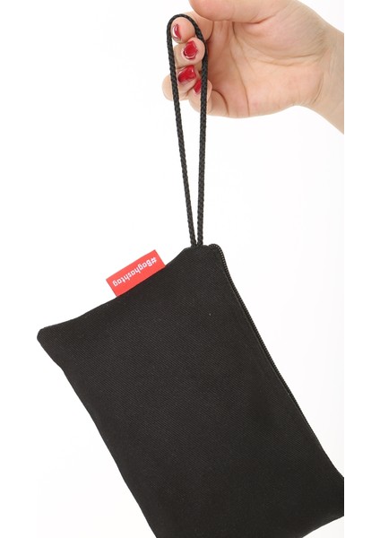 Siyah Clutch Bez Çanta