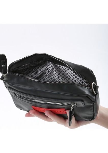 Siyah Minik Unisex 3 Gözlü Deri Çanta fiyatları